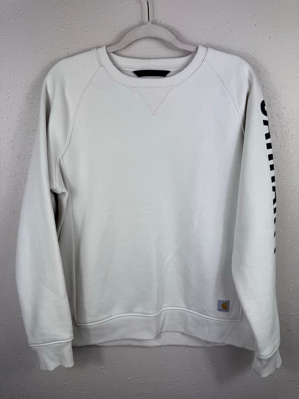 Carhartt Relaxed Fit Midweight Crewneck Block Logo Sleeve Womens Size Large